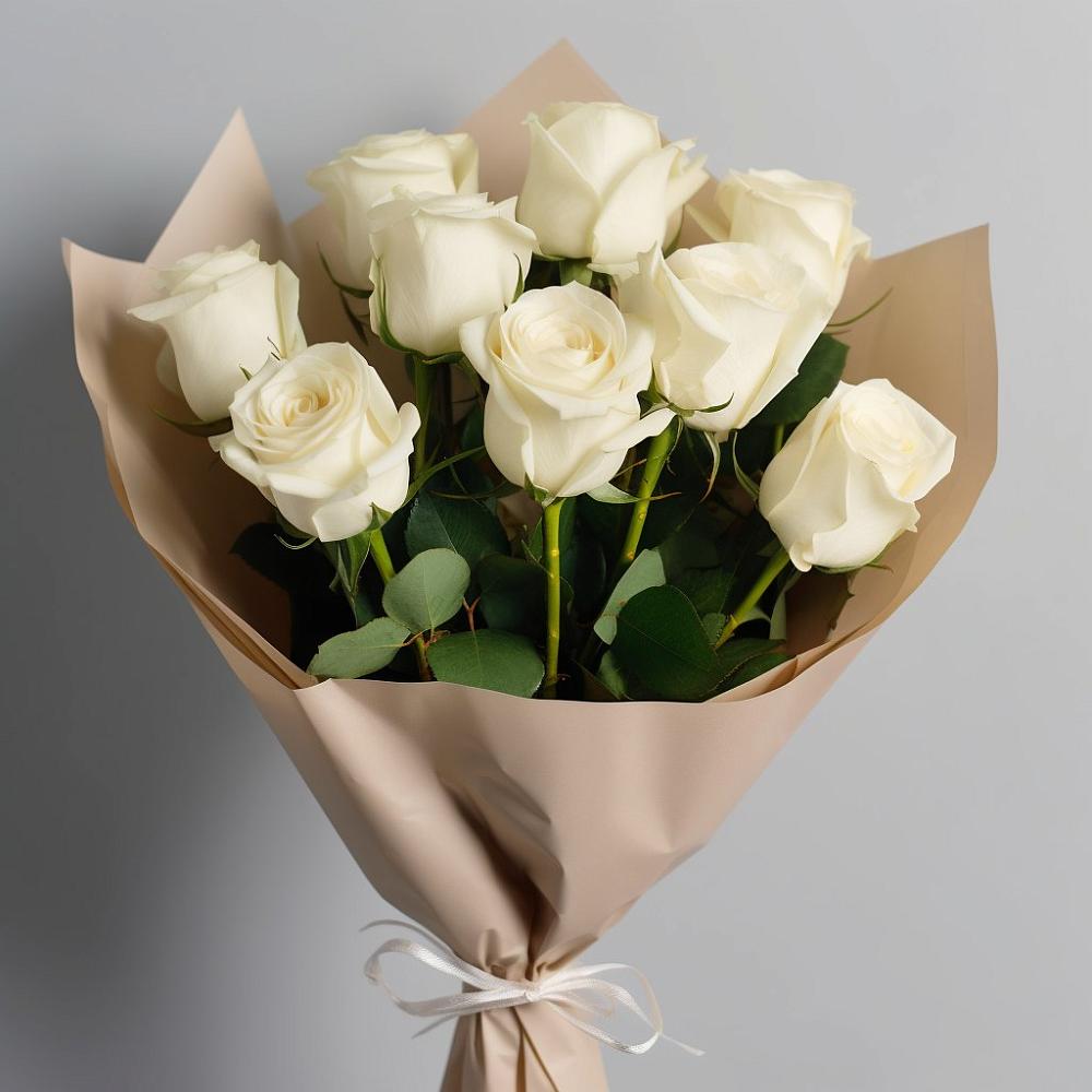 Букет 9 Белых роз Эдлесс Лав в Завитинске