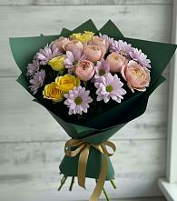 Букет цветов из:  Хризантемы и Розы в Завитинске