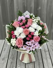 Букет цветов из:  Альстромерии, Гвоздики, Розы и Хризантемы #REPLACE_PRED# Завитинске