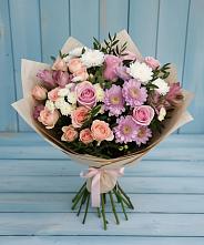 Букет цветов из:  Хризантемы, Розы и Альстромерии в Завитинске