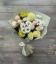 Букет цветов из:  Альстромерии, Розы и Хризантемы в Завитинске